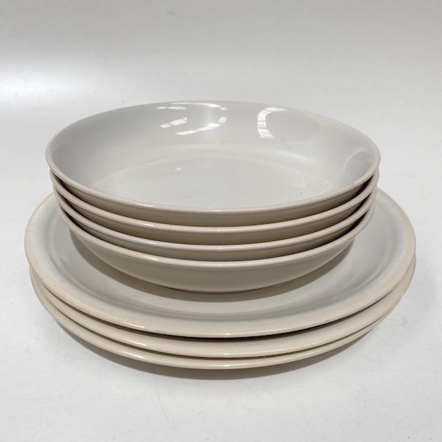 DINNERWARE, Contemporary White Cream Bowl or Plate
